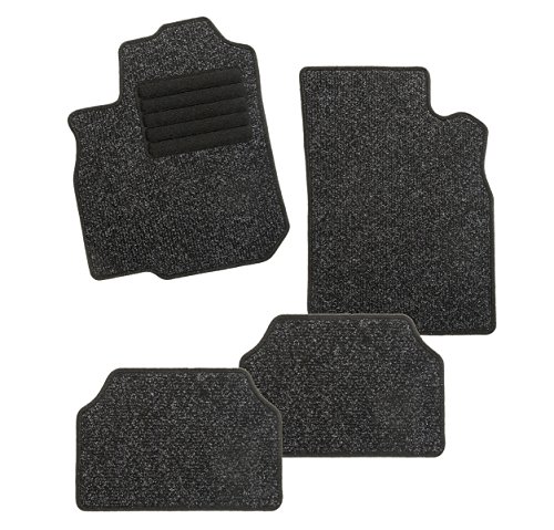 CarFashion 255081 Auto Alfombra Soporte sin Juego de alfombrillas para Matte plana BasicRips-Textil, Negro, 4-Piezas