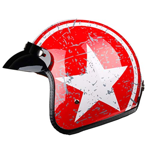 Casco de moto retro aprobado por el DOT Casco 3/4 de cara abierta Casco Cafe Racer Casco Chopper Casco de moto Capacete