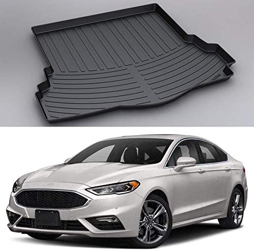 Coche Alfombrillas Maletero, para Ford Mondeo Fusion Mk3 Mk4 2013+ Goma Antideslizante Impermeable Forro Maletero Trasero Bandeja Personalizada Alfombrillas Goma Maletero Anti Sucio Interior