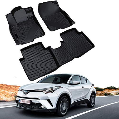 Compatible Con TOYOTA CH-R 2018-2020 Piso De Coche Personalizado, Alfombra De TPE Lavable, Estera De Coche De Protección Para Todo Tiempo Antideslizante Resbaladizo Pesado