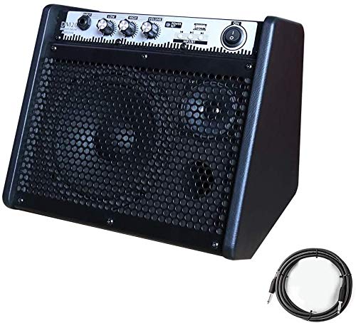 Coolmusic DM20 Bluetooth Amplificador de Monitor Personal Amplificador de Tambor eléctrico Altavoz, Teclado y Altavoz de Guitarra acústica (20W con cable)