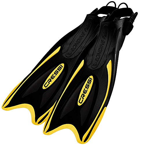 Cressi Palau Aletas ajustables para buceo, apnea y esnórquel, unisex, Multicolour (Black / Yellow), S/M (38/41)