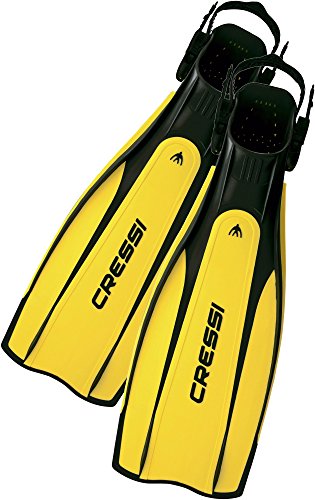 Cressi Pro luz, talón Abierto Buceo Aletas – Fabricado en Italia Italiano Calidad Desde 1946, Amarillo, Mediana/Grande