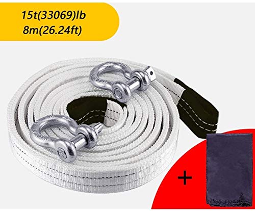 Cuerda de remolque cuerda de remolque, Alquiler de remolque Cuerdas, Apto for SUV/coche/exterior/de emergencia cruz, 3t-5T-8T-15T múltiples opciones de tamaño desgaste duradero (Tamaño: 5m (8T))