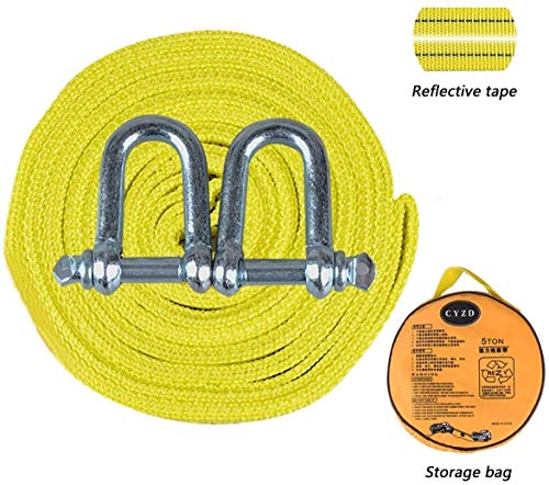 Cuerda de remolque remolque cuerdas, 5T / 5m cuerda de remolque, Alquiler de remolque Cuerdas, conveniente for SUV Car Cross / / al aire libre País/Emergencia, con dos ganchos de seguridad desgaste