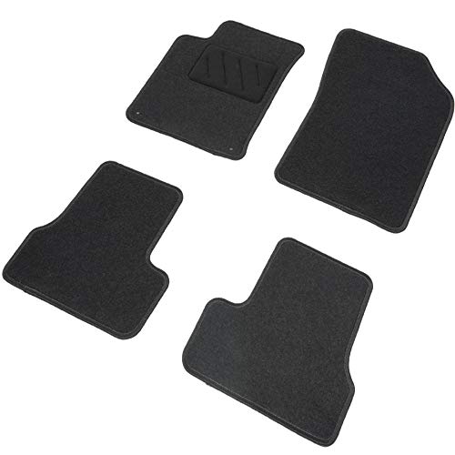 DBS Alfombrillas de Coche - A Medida - Alfombrillas para Coche - 4 uds. - Moqueta en Negro 600 g/m² - Modelo One - 1766283