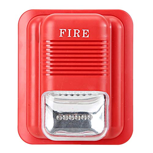 DC12V/24V Alarma de Protección contra Incendios de Sonido Y Luz, Sistema de Seguridad de Alerta de Sirena Estroboscópica de Advertencia, Alarma de Audio de Sirena 105DB, 6 LED Incorporados