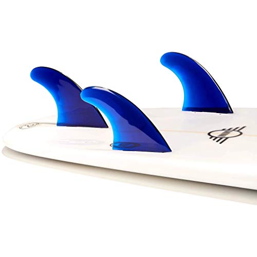 DORSAL Performance Flexrez Core Surfboard Thruster Surf Fins (3) FCS Compatible Blue