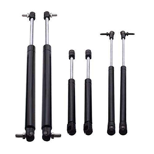 Elevador del capó del capó 6pcs Coche Bonete delantero Bonete de la ventana trasera Boot Modify Struts de gas Compatible con Jeep Grand Cherokee WJ / WG 1999 2000 2001 2002 2003 2004 Amortiguadores de