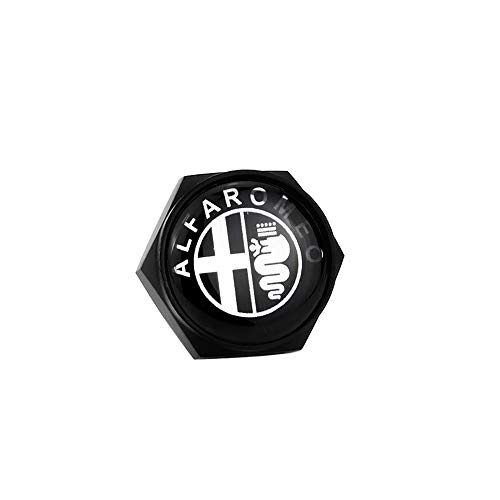 ErNahdasA For Alfa Romeo Brera araña Giulietta 147 156 155 159 Giulia GT Auto Accesorios Placas de Tuerca Tornillos Tapones de Tuerca de Metal Autopartes (Color : Black)