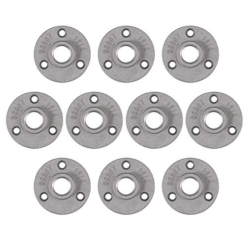 eSynic 10 pcs Montaje de Tubería Soporte de Metal 1/2''BSP Estante de Pared Soporte de Tubería Metálica Aleacion de Aluminio para 65mm con 3 Orificios Decoración Estilo Industrial Vintage