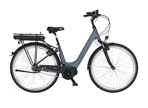 Fischer City Cita 2.0-Bicicleta eléctrica (28", Motor Central 50 NM, 36 V), Color Azul petróleo Mate, Unisex Adulto, 28'' -RH 44 cm
