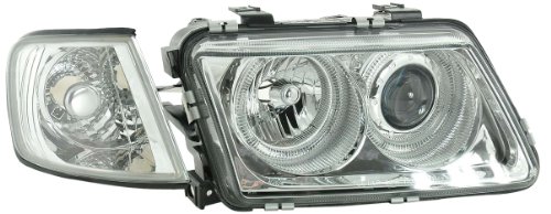 FK Automotive FKF001 Angel Eyes - Fs delanteros para  A3 (8L, modelos de 1996 a 2000), color cromo