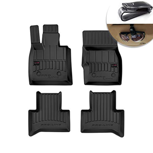 Frogum Alfombrillas de Goma 3D Alfombrillas de Coche TPE, compatibles con el Juego Alfa Romeo Stelvio de 2016, Borde Muy Alto, Juego de 4 Piezas con Sistema de Montaje Negro