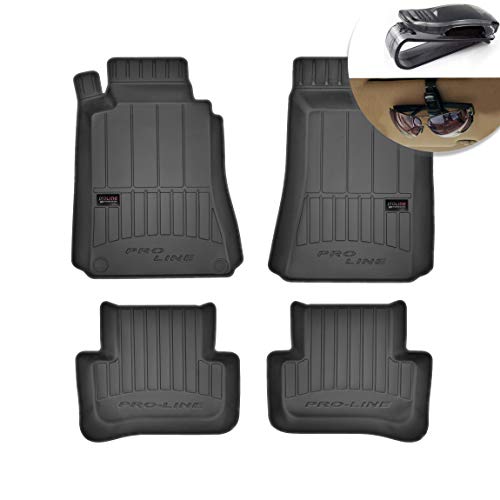 Frogum Alfombrillas de Goma 3D Alfombrillas de Coche TPE, compatibles con el Juego Mercedes-Benz C-Klasse W203 2000-2007, Borde Muy Alto, Juego de 4 Piezas con Sistema de Montaje Negro