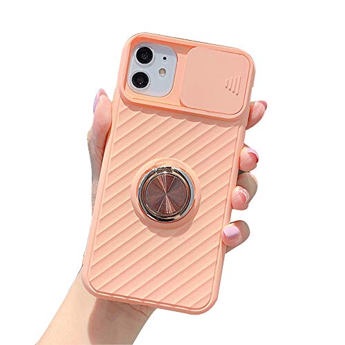 Funda para iPhone 12/12 Mini/12 Pro MAX [Protección de La Cámara] con Tapa Deslizante Soporte de Anillo Anti Rasguños Anti Arañazos Back Cover,Rosado,XR