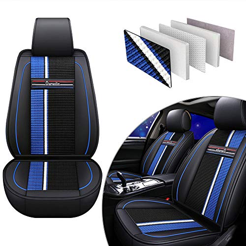 Fundas Asientos Coche para E90 E91 E92 E93 F30 F31 F34 316i 318i 320i 325i 328i,Delanteros Fundas para Asientos,Compatible Airbag,Negro Azul