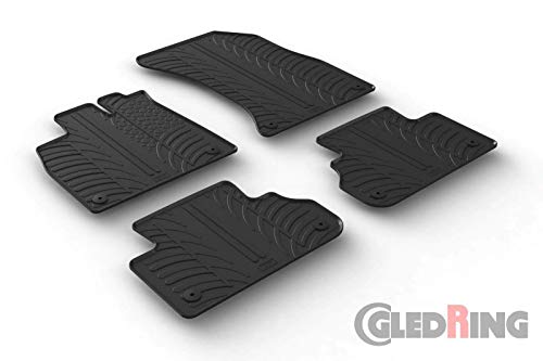 Gledring 0257 Alfombrillas de Goma Compatible con Audi Q5 2017- (Perfil T 4-Partes + Clips de Montaje), Negro