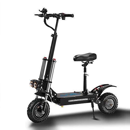 GUNAI Scooter eléctrico Todoterreno 5600W Motor Dual 85 km/h Suspensión Doble Neumático Scooter portátil portátil de 11 Pulgadas con Asiento 60V32Ah Batería Adecuada para entusiastas del Todoterreno