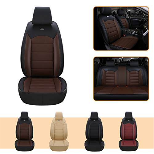 Handao-US Cubiertas de Cuero Asiento de Coche,para Alpina B3 B3S B5 B6 B7 marrón Cuero de PU Impermeable Cómoda Cubiertas de Asiento