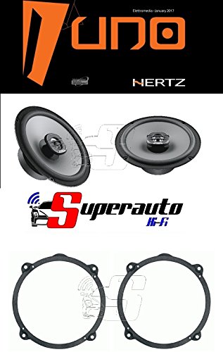 Hertz Linea Uno - Altavoces coaxiales de 165 mm X165 (220 W) + soportes de altavoz Alfa 147 delantero o trasero 165 cm