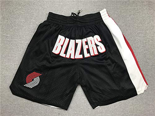 HS-XP Hombres NBA Jersey Portland Trail Blazers Pantalones Cortos De Baloncesto, Pantalones Cortos Deportivos De Entrenamiento Transpirables De Alta Elasticidad De Secado Rápido,Negro,S(165~170cm)