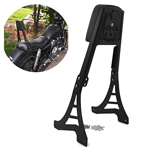 HTTMT- Respaldo de calavera negro Sissy Bar con almohadilla de cuero para Harley Sportster 1200 883