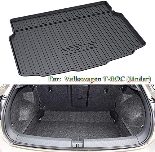 HUAQIEMI Coche Goma Maletero Alfombrillas, Boot Mats Protector Barro Impermeable Antisuciedad Interior Trasero Revestimiento Carga Bandeja Alfombra, para Volkswagen VW T-ROC