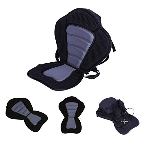 HXSYD Kayak Asiento y Soporte Trasera EVA Laminando Cojín de Kayak con Bolsa de Almacenamiento Desmontable Cojín cómodo Ajustable para Pesca/Kayak/piragüismo/Rafting,Gris,with Bag