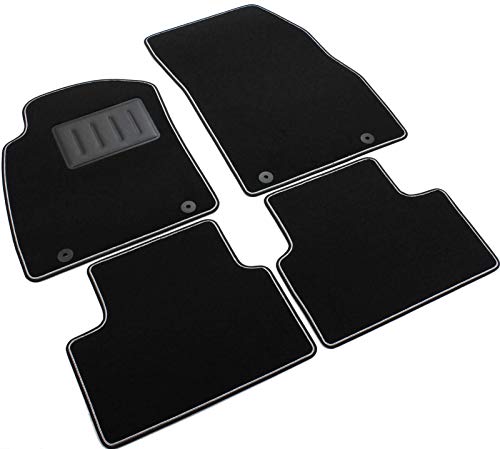 IL TAPPETO AUTO BY FABBRI 3 ilTappetoAuto Sprint03413 - Alfombrillas para Coche, moqueta Negra, Antideslizante, Borde Negro con Ribete Gris, talonera de Goma, Lado del Conductor