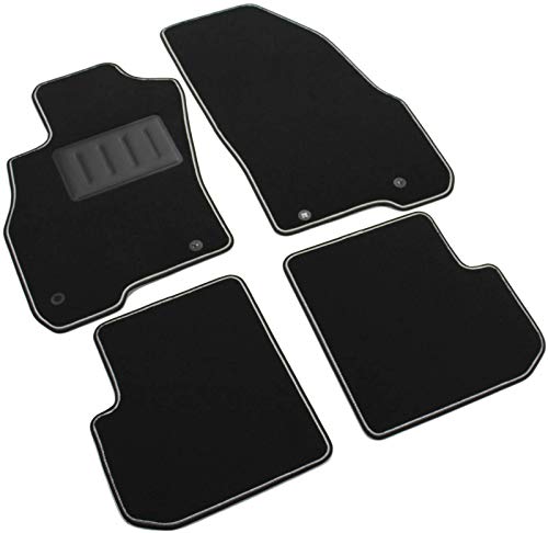 Il Tappeto Auto SPRINT00104 - Alfombrilla para Coche, Negra, Antideslizante, Borde Bicolor, tacón de Goma Reforzado, Punto EVO 2009>2012, Punto 2012>2015, Punto 2015>, Mito