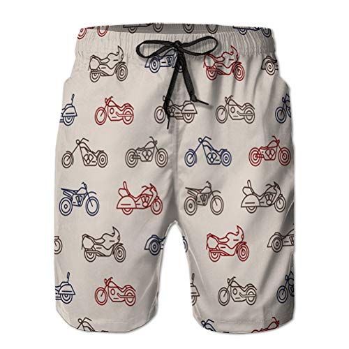 jiilwkie Bañador para Hombre Shorts de Playa Tabla de Secado rápido Short sin Costuras con Motor M