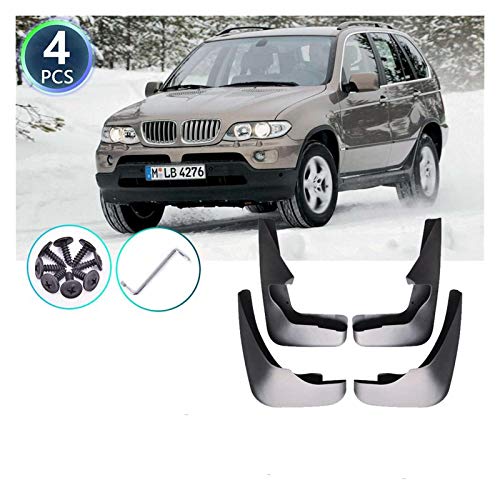 JIUTAI Aletas de Barro del Coche Guardabarros Delantero Y Trasero para Coche, Guardabarros para BMW X5 E53 1999 2000 2001 2002 2003 2004 2005 2006 Splash Flap