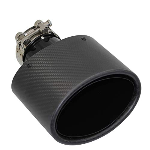 JNSMQC Silenciador Silenciadores de coche de carbono Punta Boquilla de tubo de escape Universal inoxidable negro Ancho ovalado 150 mm o 105 mm. Para Akrapovic