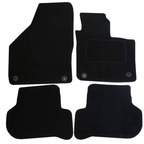 JVL 2795 Volkswagen VW Golf Plus MK6 2010+ Juego de 4 Alfombrillas para Coche con 4 Clips, Color Negro