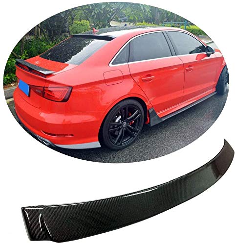 JYCX Alerón De Techo Apto para Audi A3 / S3 Sedan 2014-2020 Fibra De Carbono De Coche CF Ventana Trasera Labio De ala Superior