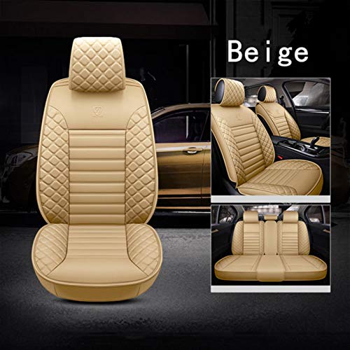 JYPZSH Funda De Asiento De Coche Universal para Audi A3 8P 8L Sportback A4 B7 Avant B5 B8 A6 C7 Avant A5 Sportback A6 C5 100 C4 Q5 Q7-Beige