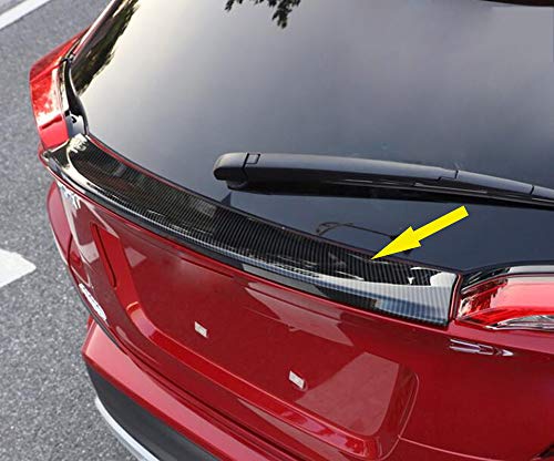 Kadore Cubierta protectora para alerón de techo de ventana trasera para Toyota C-HR CHR 2016 2017 2018, color negro de fibra de carbono ABS