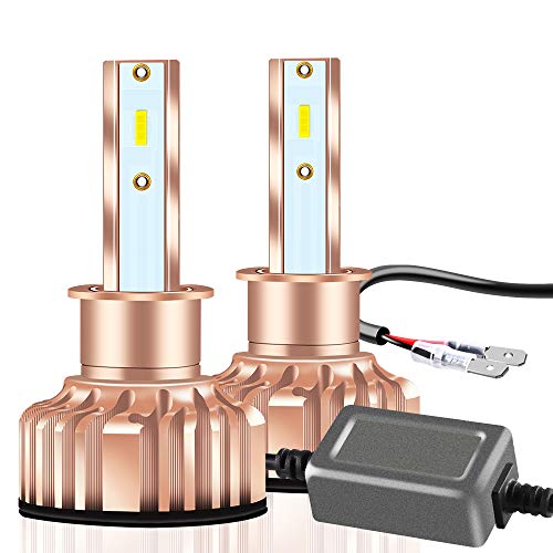 KaiDengZhe H1 Bombilla de Faro LED Súper Brillante Xenón Blanco 85W 6000K Faros Delanteros LED de Coche Bombilla Halógeno Reemplazo de Faro Kit de Conversión de haz Bajo/Alto (paquete de 2)