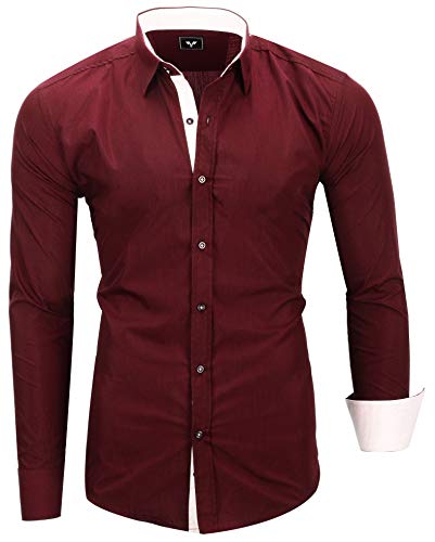 Kayhan Hombre Camisa, TwoFace Bordeaux 4XL