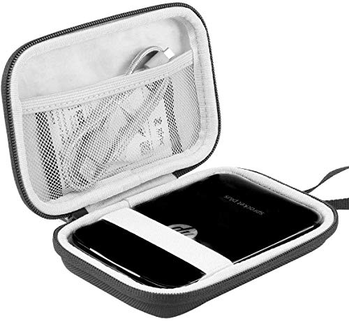 Khanka EVA Duro Caso Recorrido Bolso Funda Estuche Case para HP Sprocket Plus/HP Sprocket Select Impresora Fotográfica Portátil (Blanco/Negro)