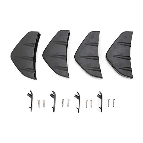 KIMISS alerón trasero, parachoques posterior del coche spoiler de aleta de tiburón Estilo ABS 4pcs Negro Universal Parts