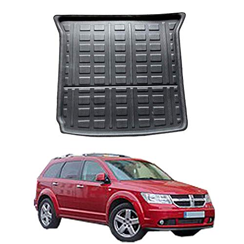 Maletero trasero de arranque estera del piso de carga de línea de la alfombra del piso del cojín de protección for el Dodge Journey 2009-2019 Fiat Freemont 7 plazas 2011-2019, Negro, a prueba de agua,