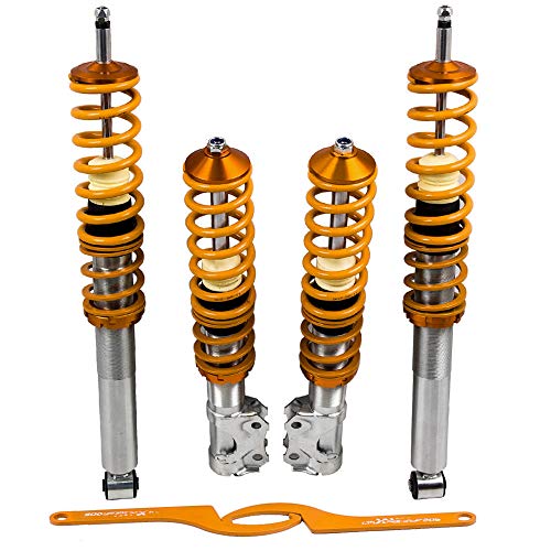 maXpeedingrods Juego de Amortiguadores Ajustables Delanteros y Traseros Suspensión Roscada Coche Llave Coilover Muelle para Golf 2 MK2/A2 19E/1G 1983–1992