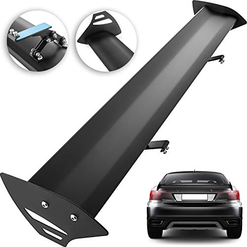 Mophorn Alerón Trasero 110 cm Alerón Trasero Coche 110 cm Spoiler Trasero Coche Spoiler Trasero de Aluminio Color Negro