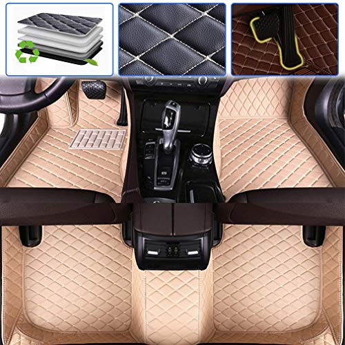 Muchkey Alfombrillas para Coche para B MW 5 Series E60 2005-2009 Alfombrillas Delanteras Alfombrillas para vehículos Beige