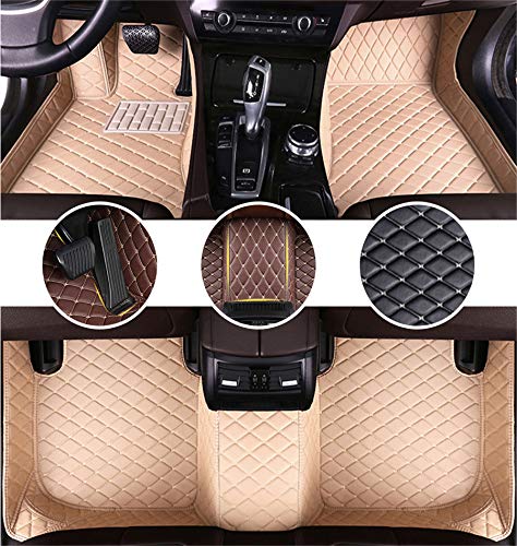 Muchkey Auto Tapetes de Piso Alfombra para Skoda Superb 2013-2015 de Cuero Interior Automotriz Alfombrillas Beige