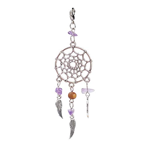 NBEADS 30 Pieza de Aleación Dream Catcher Dreamcatcher Encantos Colgantes con Plumas Borlas Cuentas de Amatista con Incrustaciones de Joyería Retro para Hacer Joyas