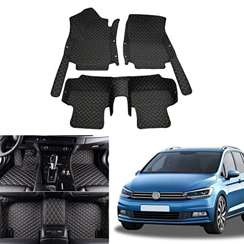 OREALTECH 3D Alfombrillas Coche de Cobertura Completa Impermeable para Todo Clima Conductor Izquierdo Cuero XPE para VW Touran 2016 2017 2018