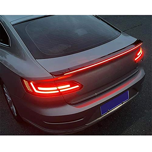 QHWJ ABS Negro Brillante Maletero Trasero de Coche luz LED alerón ala Trasera Maletero Tapa de Maletero Labio Parabrisas alerón modificación de Coche para Nuevo CC 2019 2020